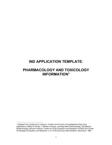 Pharmacology and Toxicology Information