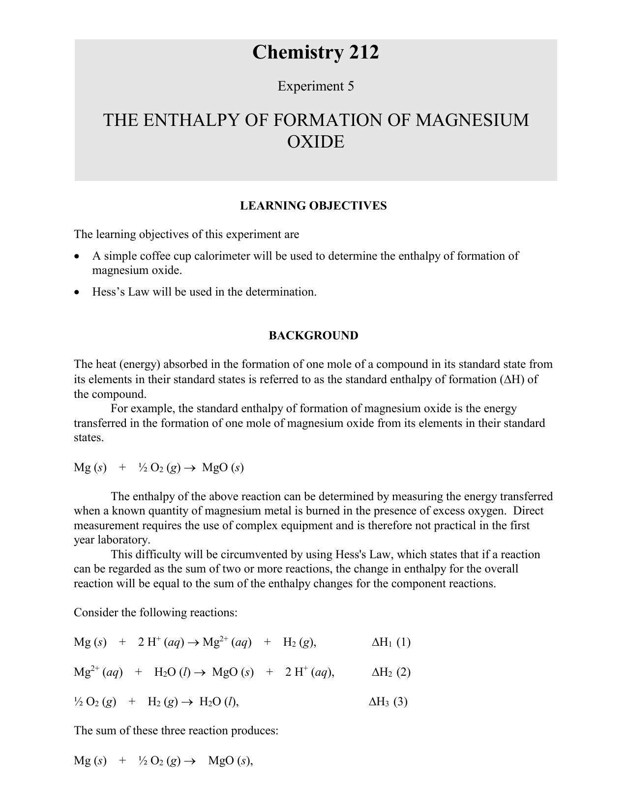 heat of combustion lab unit 3 lesson 4