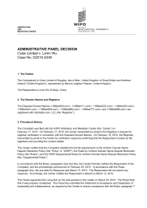 WIPO Domain Name Dispute Case No. D2015-0249