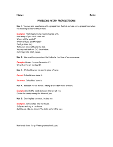 PROBLEMS WITH PREPOSITIONS
