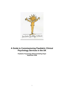 operational guidelines for paediatric psychology services