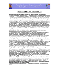 Causes of Death Answer Key