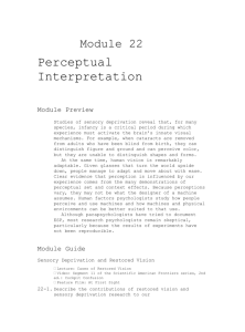 Module 22 Perceptual Interpretation Module Preview Studies of
