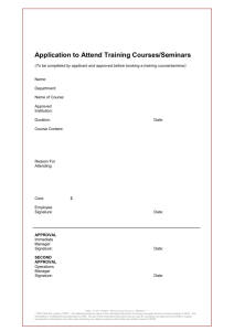 Application to attend Training Course/Seminar