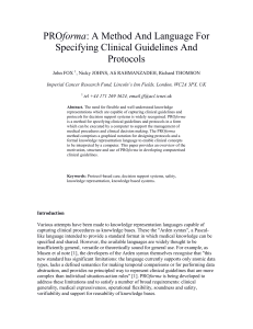 PROforma: A method and language for specifying clinical guidelines