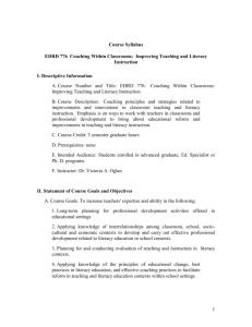 EDRD 776 - Coaching Within Classrooms