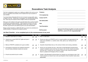 Excavations Task Analysis This form is designed to assist you in