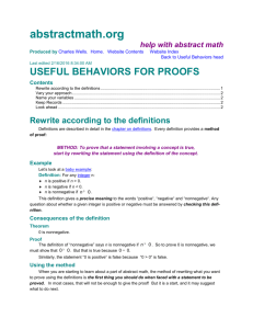 Abstract Math: Useful Behaviors for Proofs