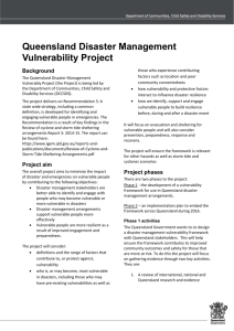 Queensland Disaster Management Vulnerability project
