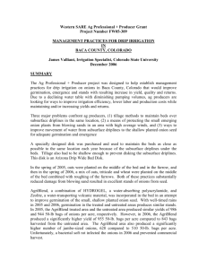 Management Practices for Drip Irrigation in Baca County, Colorado