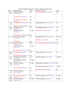 May 2015 IB & AP Examination Schedule