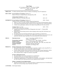 Sample Resume (Grad Students) - Stevens Institute of Technology