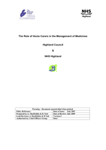 The Role of Home Carers in the Management of Medicines