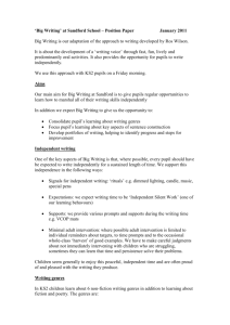 `Big Writing` at Sandford School – Position Paper