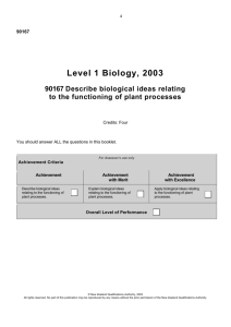 Level 1 Biology, 2003