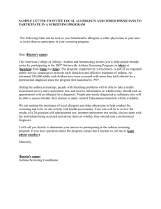 sample letter to invite local allergists and other physicians to