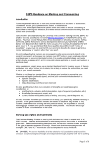 SSPS Guidance on Marking and Assessment