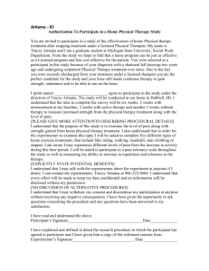 Authorization To Participate in a Home Physical Therapy Study