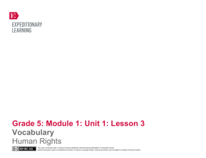 Grade 5: Module 1: Unit 1: Lesson 3 Vocabulary: Human Rights