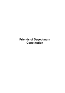 The Friends of Segedunum constitution