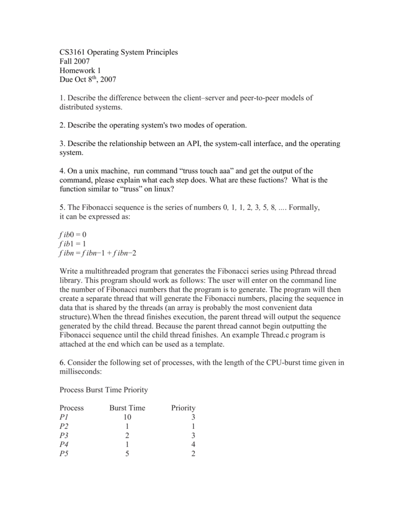 Cs3161 Operating System Principles