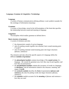 Language, Grammar & Linguistics: Terminology