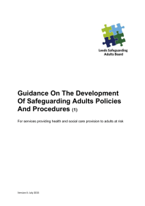 Guidance on developing safeguarding policies