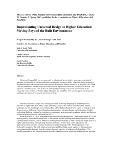 Implementing Universal Design in Higher Education