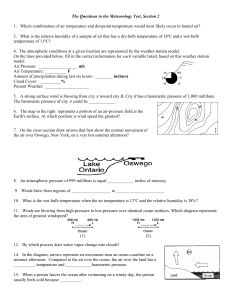 The Questions to the Meteorology Test, Section 2