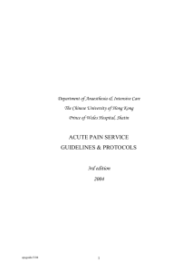 acute pain service guidelines & protocols