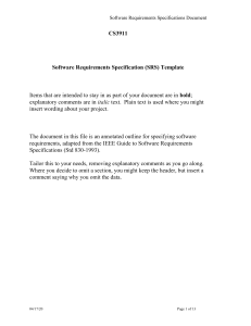 Software Requirements Specification (SRS) Template