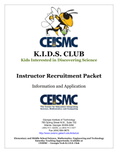instructor recruitment packet here - CEISMC
