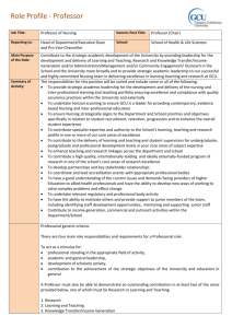 PS256 Professor in Nursing Role Profile
