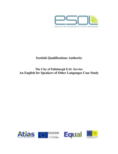 City of Edinburgh EAL Service ESOL Case Study