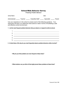 School-Wide Behavior Survey