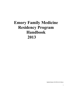 Emory Family Medicine Resident Handbook