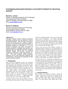 Automated Assistance and Implicit Feedback