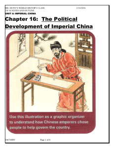16.2 The Government of Imperial China