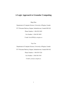 A Logic Approach to Granular Computing