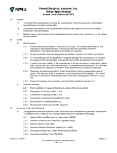 Power Control Room (PCR) Guide Specification