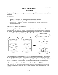 IONIC COMPOUNDS, EXPERIMENT #2