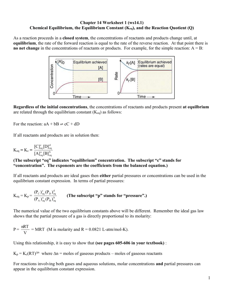 Equilibrium Practice Problems Using Equilibrium Constants And ICE