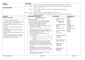 Topic 3:Algebra (16 Nov 04)