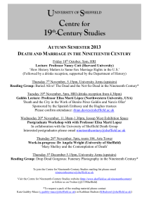 Centre for 19th Century Studies: Seminars Autumn 2003/Spring