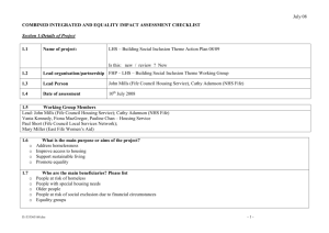 INTEGRATED IMPACT ASSESSMENT CHECKLIST