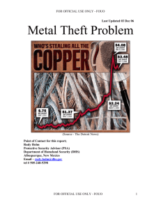 Copper Theft Problem - American Public Power Association
