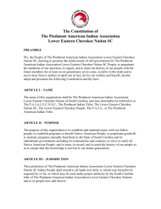 The Constitution of - PAIA LOWER EASTERN CHEROKEE NATION