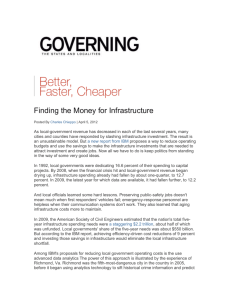 Finding the Money for Infrastructure