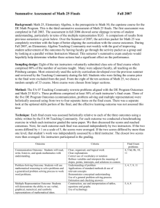 Summative Assessment of Math 25 Finals