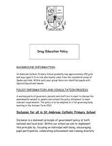 dissemination of the policy - St Ambrose Catholic Primary School